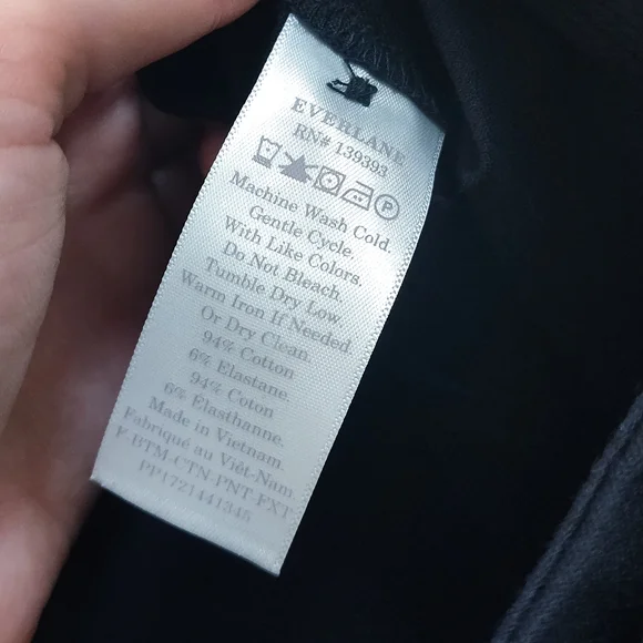 Everlane | The Fixed-Waist Stretch Cotton Pant | Black | Size 2 - Picture 10 of 10